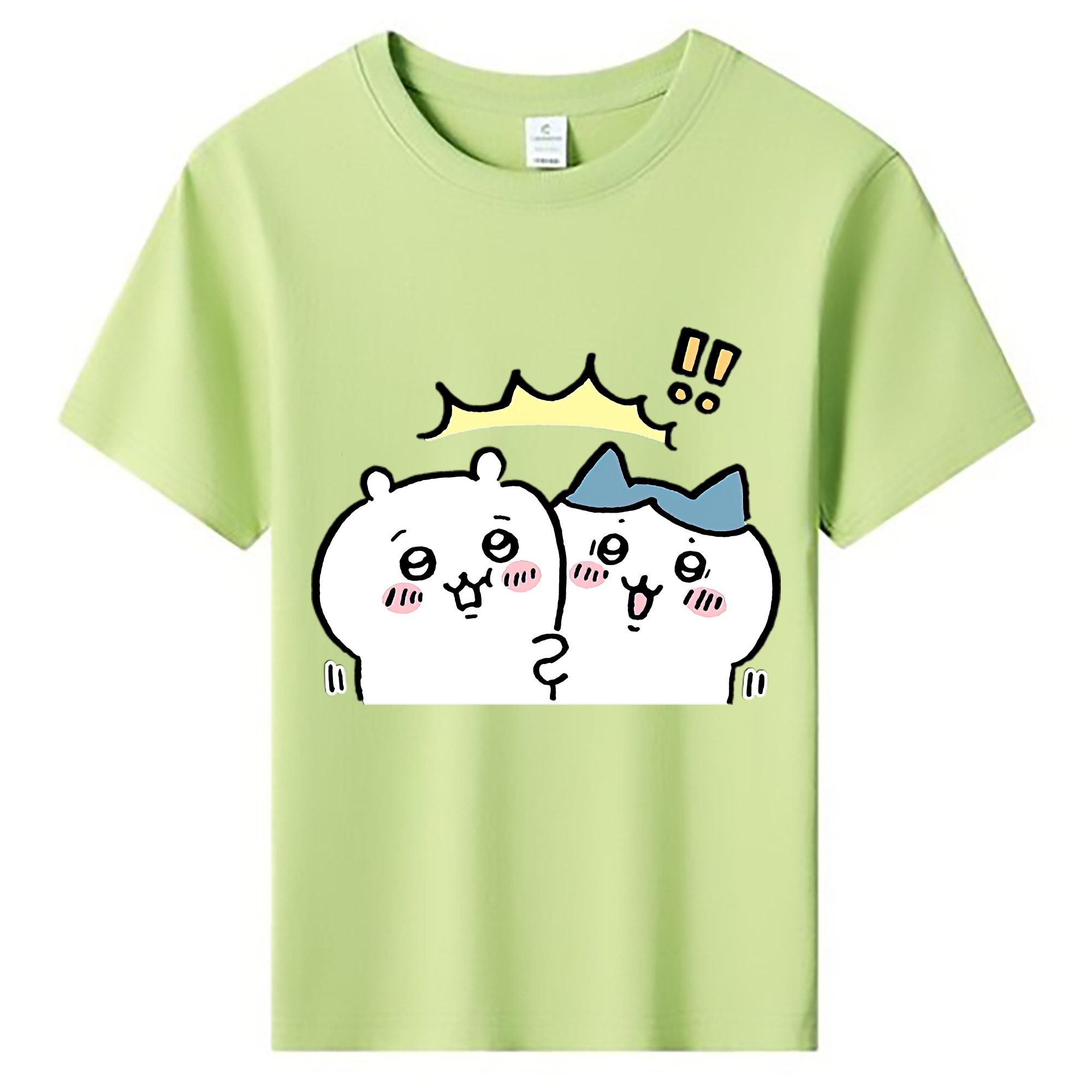 （画像用） ちいかわ ハチワレ Chii-kawa hachiware 綿100％キッズTシャツ（フロントプリント）